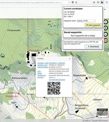 Easily add the exact coordinates (with elevation) to your waypoint's list - just give it a name and click the button!