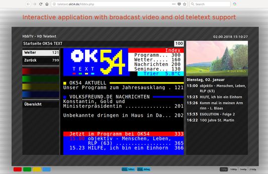 live broadcast video support with old teletext too