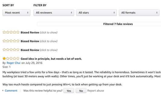 No more sifting through dozens of fake reviews. All sponsored, fake and biased reviews are minimized by default.
