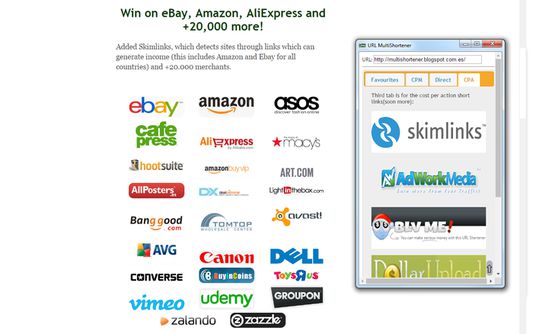 Gana también con Ebay, Amazon y miles más gracias a SkimLinks y resto de acortadores CPA.