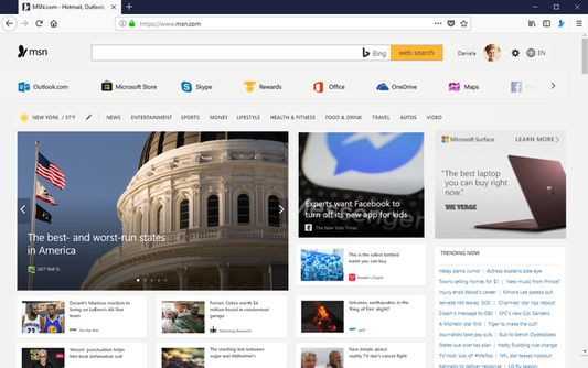 Trang chủ MSN và Công cụ Tìm kiếm Bing - Nhận tiện ích mở rộng này cho ?  Firefox (vi)