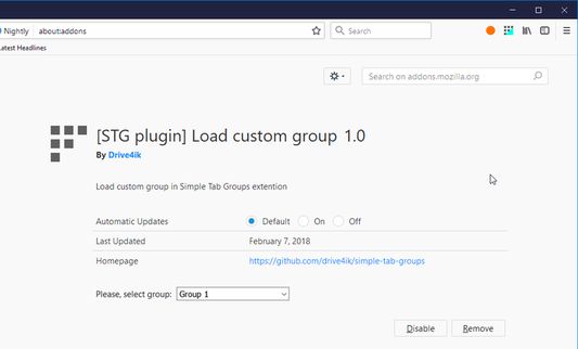 Custom Group. This plugin to load