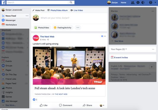 Sample elements removed from the Facebook newsfeed