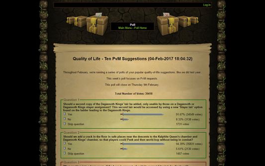 Example of how this extension modifies the Old School RuneScape poll results page