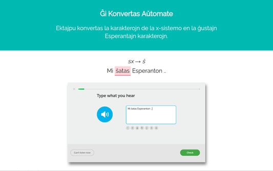 Screenshot of the Esperanto x-system.