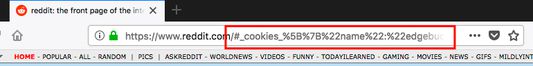 Step 2 - Note that the URL will change to have _cookies_ in it as seen in this screenshot -- simply send this URL to a friend or another device that also has this extension installed!