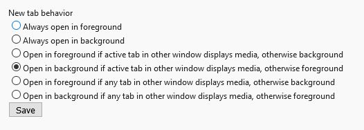 Option for new tab behavior in other window
