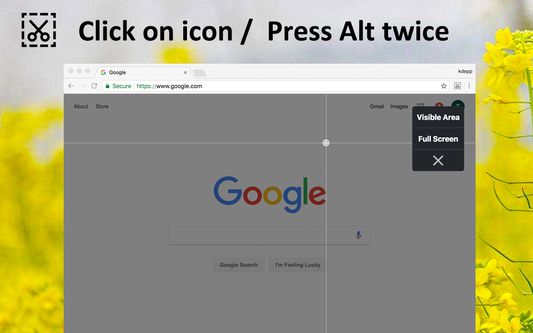Click on icon or press alt twice to capture screenshot