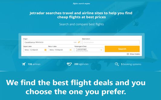 We find the best flight deals and you choose the one you prefer.
