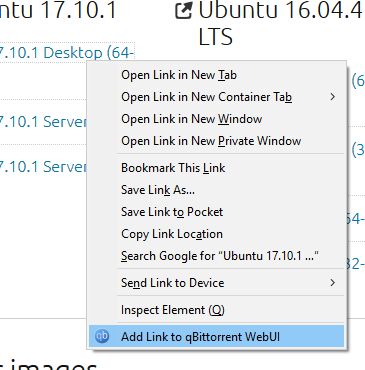 Send torrent link directly to your qBittorrent WebUI