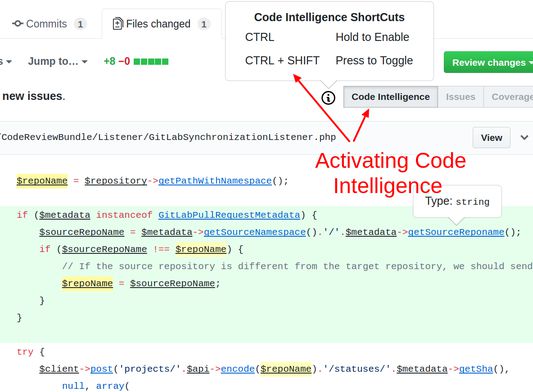 Example of how to enable Code Intelligence on GitHub.com