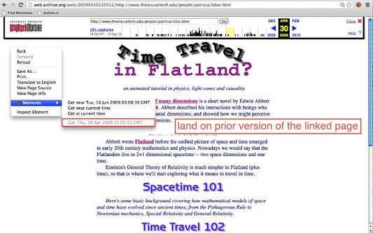 Land on prior version of the linked page.