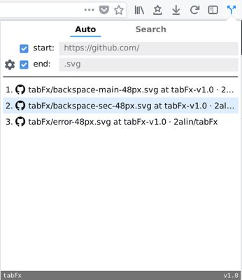 in auto mode, by default, similar tabs to the active one are shown, using the url's beginning and considering some key parts in the url's ending as well