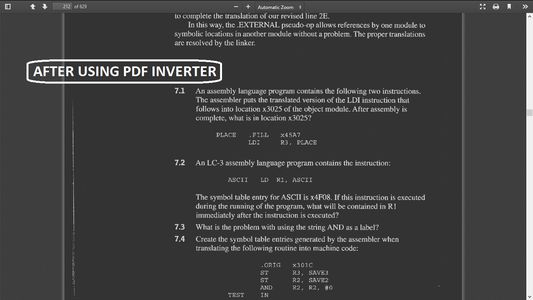 This is the same page, after using the PDF Inverter.