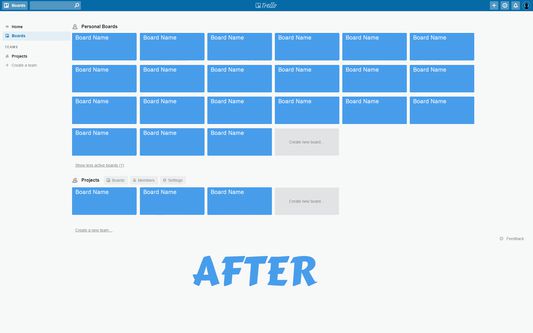 Layout of Trello after the add on is installed