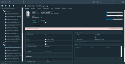 vCenter Overview with Dark Theme applied.