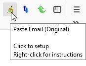 PEO toolbar icon - click to setup, right-click for instructions