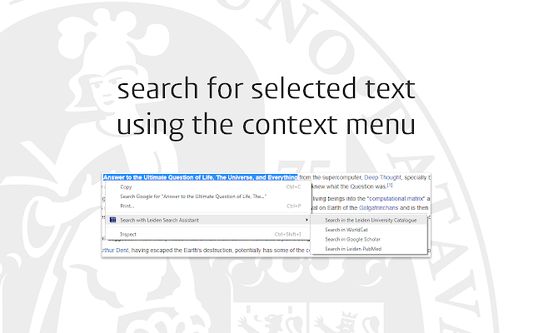 search for selected text using the context menu!