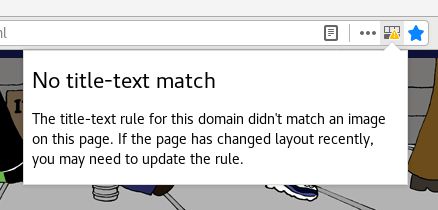 There's a warning when you visit a page with a rule set but it doesn't match any image on the page. [background comic: itneverrainscomic.com]