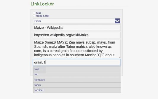 Clip content from any Web page right into your LinkLocker account. Add tags, categorize, and more.