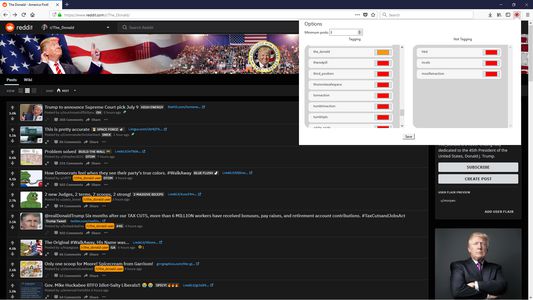 Inline options menu available for quick filtering