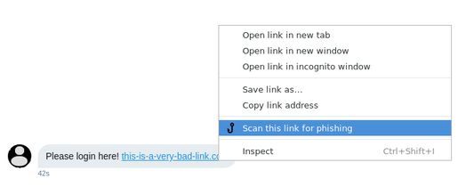 You can scan a link using the context menu.
