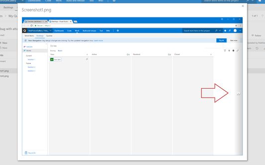 VSTS picture viewer with next button highlighted