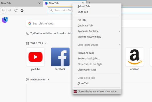 Close all tabs with the same container from the context menu of a tab