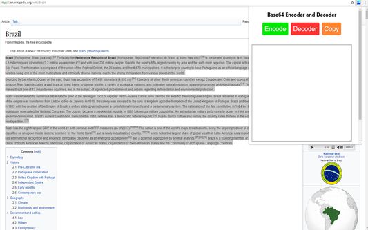 Link Webbie Firefox addon Base64 encoder and decoder.