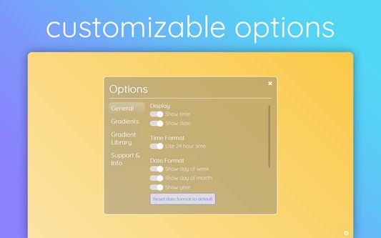 WaveTab lets the user customize the extension.