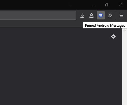 The Pinned Android Messages button