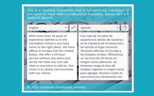 If you have questions regarding translations, you can live chat with Universal Translation Services.