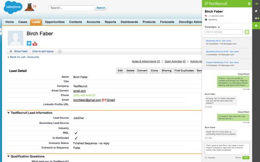 TextRecruit Everywhere Extension Send texts from your CRM, ATS or Job Board