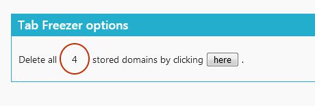 Delete all stored domains on the options page