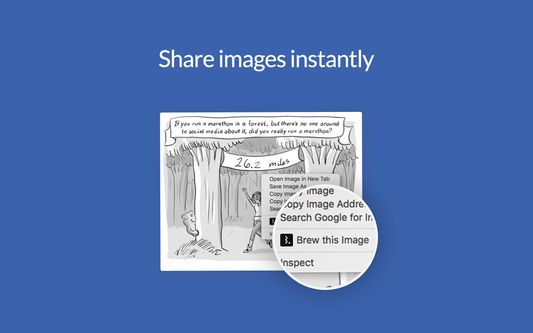 You can brew links, Images or text selections.