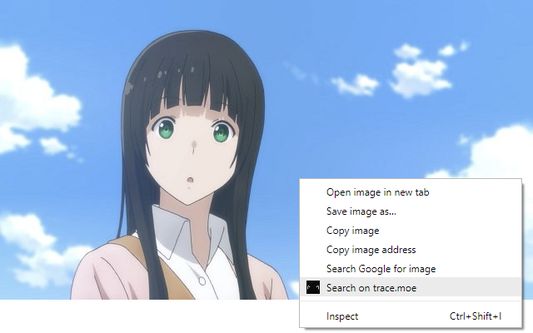 Right click on any Anime Screenshot to search