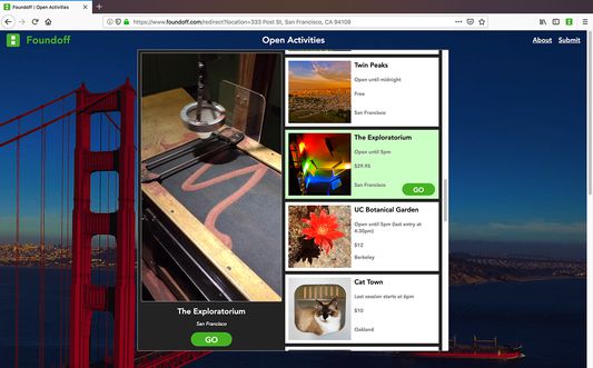The webpage Foundoff redirects you to when you try to visit a blocked website. This page features looping videos of fun offline activities you can do now.