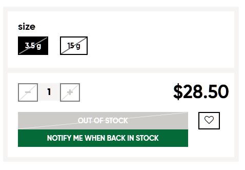 To add a product on your watch-list, visit the product page of your choice on sqdc.ca and click the "Notify me when back in stock" button. Do this step for all the products you want to get notified.
