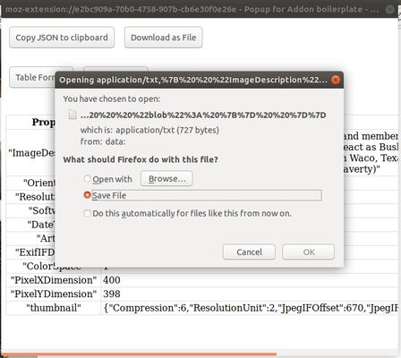 Download the json data as a text file