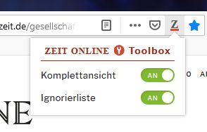 Toolbar Icon Optionen