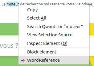 Quick translations by using context menu with right click on a word.