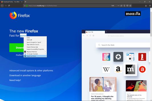 Search on Forvo Firefox extension screenshot