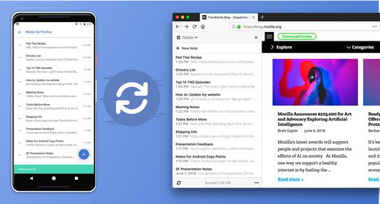 Notes keeps you connected in Firefox and on Android.