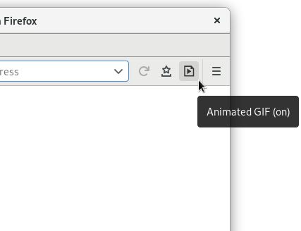 The toolbar icon with animated GIF enabled