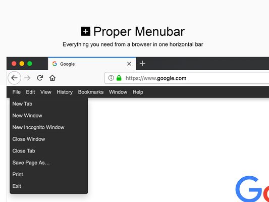 Everything you need from a web browser in one horizontal bar