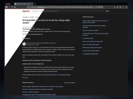 Quora - Dark Mode with Night Eye