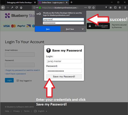 Fill your credentials and click "Save my Password!"