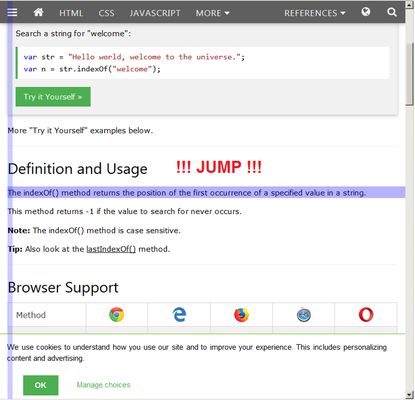 FocusJUMP on the usefull part of the page