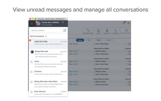 View unread messages and manage all conversations