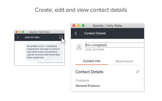 Create, edit and view contact details